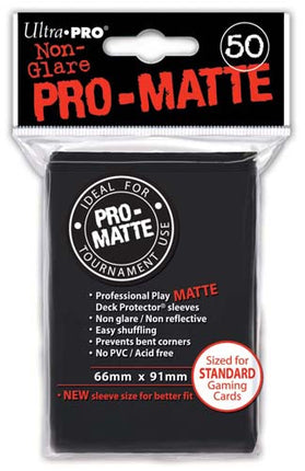 50ct Pro-Matte Black Standard Deck Protectors