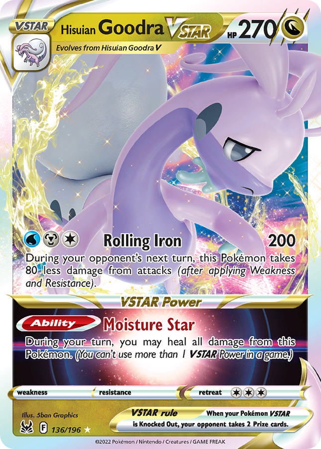 Hisuian Goodra VSTAR Holo Rare VSTAR (136/196) Lost Origin