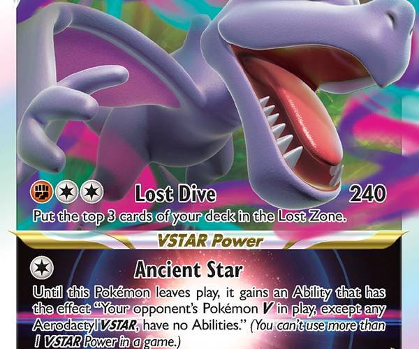 aerodactyl vstar pokemon card Rare Holo VSTAR (093/196) Lost Character:Stitch upcoming-releases this card is the Pokemon Trading Card Game