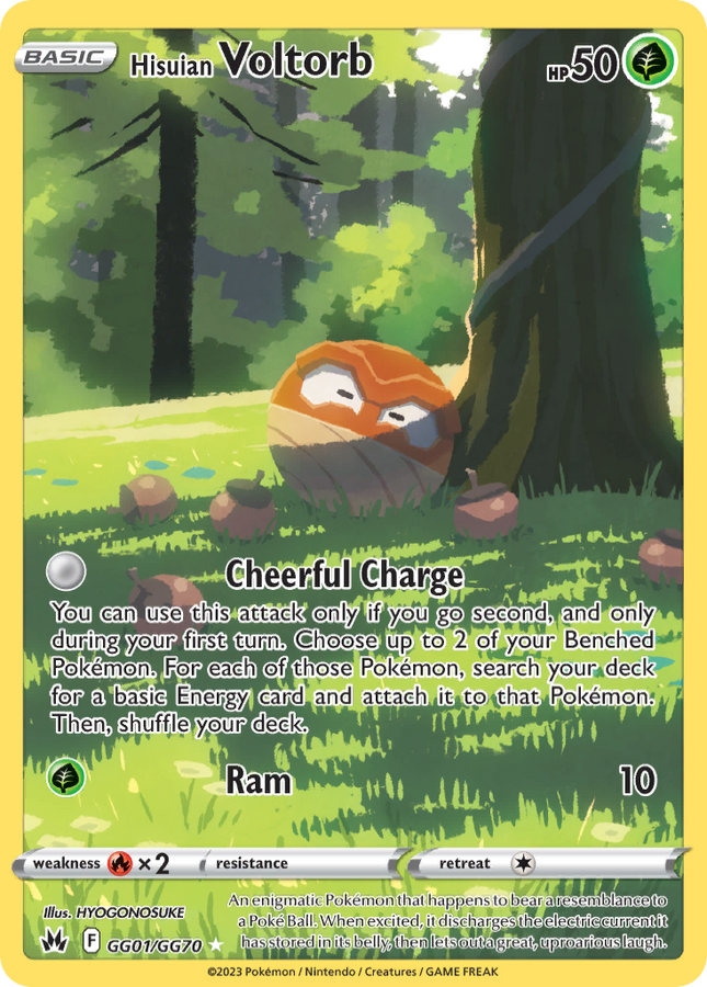 Hisuian Voltorb Trainer Gallery Rare Holo (GG01/GG70) Crown Zenith Galarian Gallery