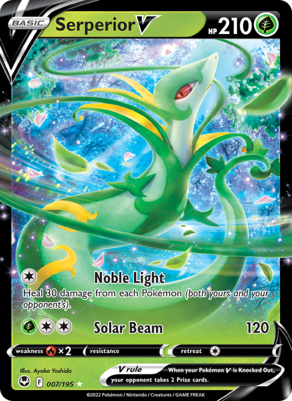 Serperior V Holo Rare V (007/195) Silver Tempest