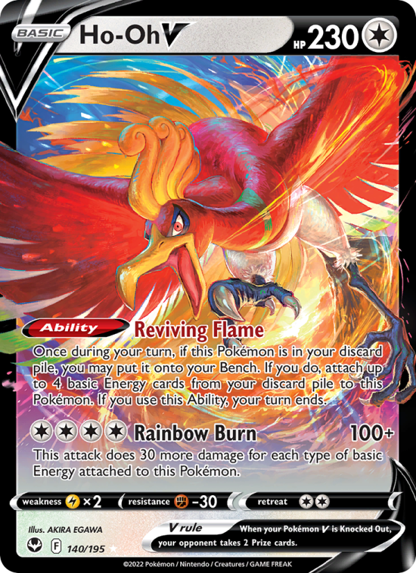 Ho-Oh V Holo Rare V (140/195) Silver Tempest