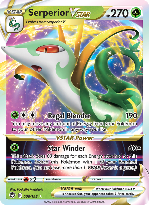 Serperior VSTAR Holo Rare VSTAR (008/195) Silver Tempest