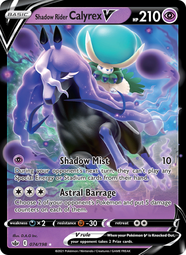Shadow Rider Calyrex V Holo Rare V (74/198) swsh6