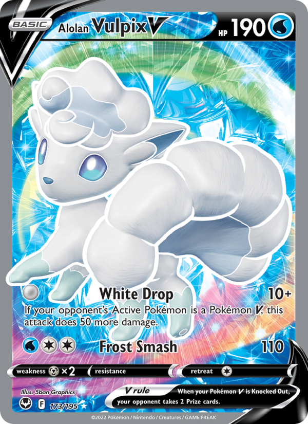 Alolan Vulpix V Ultra Rare (173/195) Silver Tempest