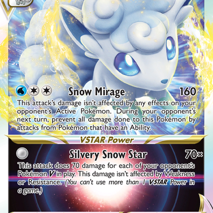 Alolan Vulpix VSTAR Holo Rare VSTAR (034/195) Silver Tempest