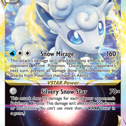 Alolan Vulpix VSTAR Rare Holo VSTAR (034/195) Silver Tempest