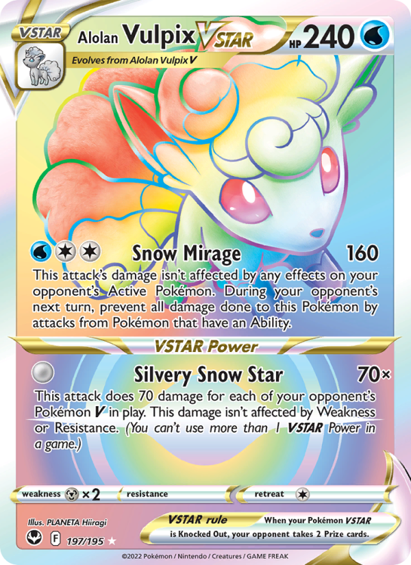 Alolan Vulpix VSTAR Secret Rare (197/195) Silver Tempest