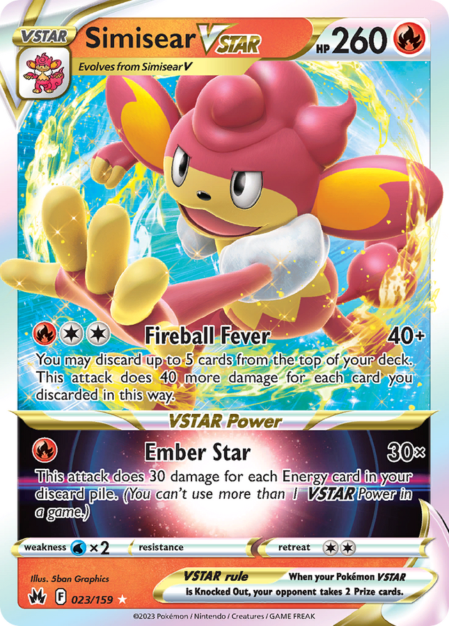Simisear VSTAR Rare Holo VSTAR (023/159) Crown Zenith