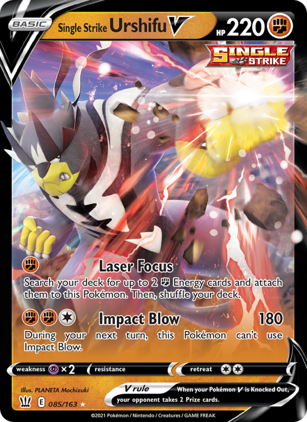 Single Strike Urshifu V Holo Rare V (85/163) swsh5