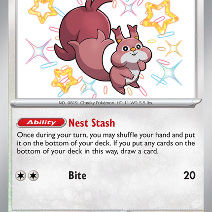 Skwovet Shiny rare (205/91) Paldean Fates