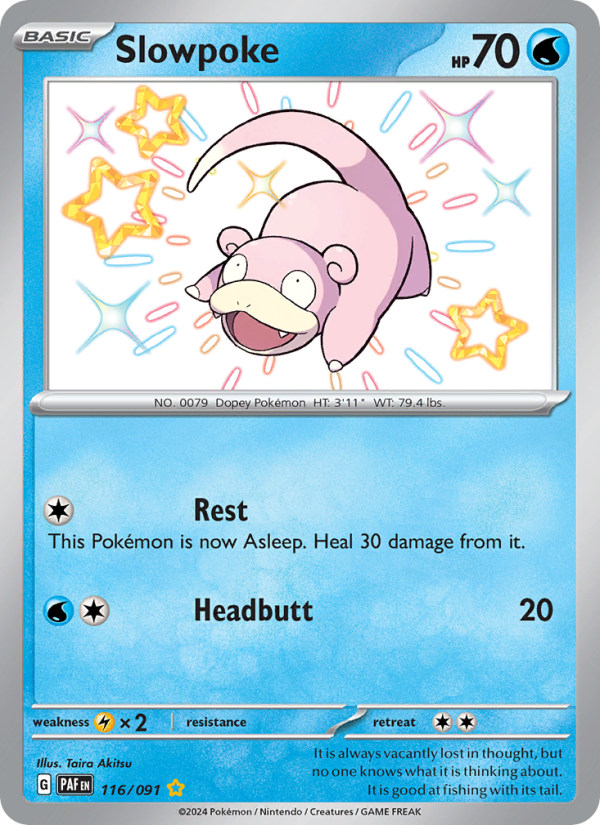 Slowpoke Shiny rare (116/91) Paldean Fates