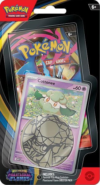 Pokemon Card Game - ME02 Phantasmal Flames Checklane blister (Random Whimsicott or Cottonee) 