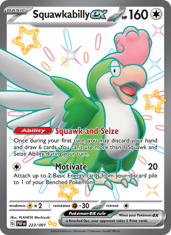 Squawkabilly ex Shiny Ultra Rare (223/91) Paldean Fates