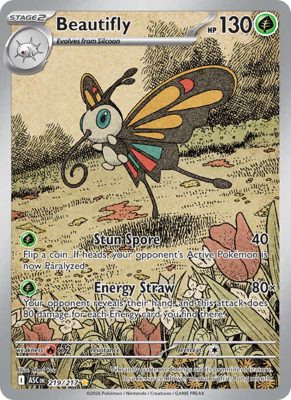 Beautifly Illustration rare (219/217) Ascended Heroes