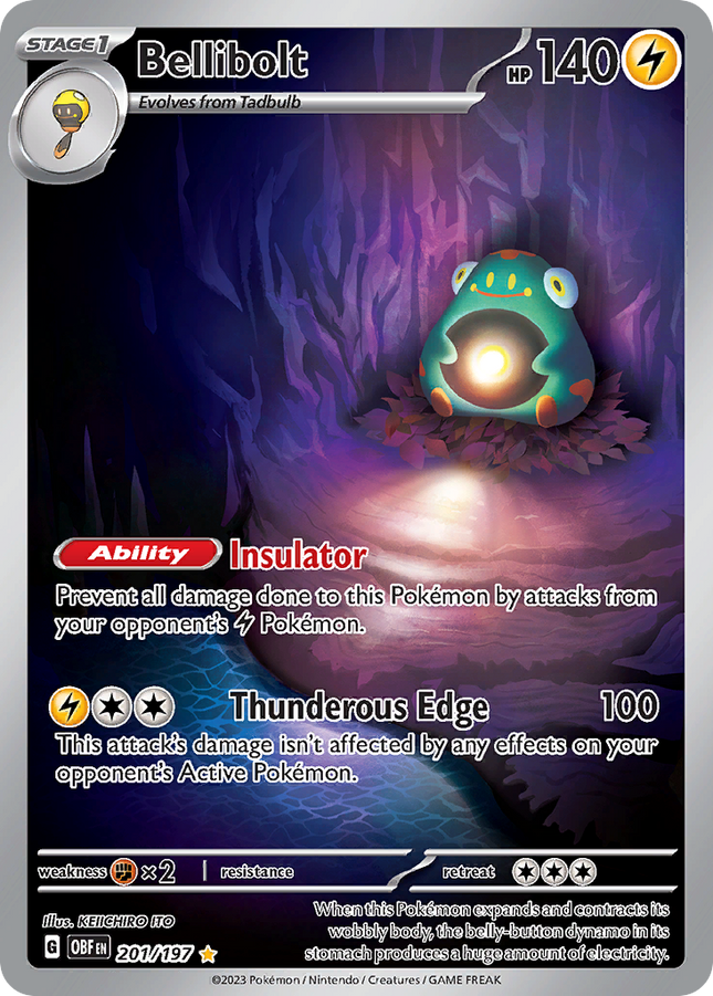 Bellibolt Illustration rare (201/197) Obsidian Flames