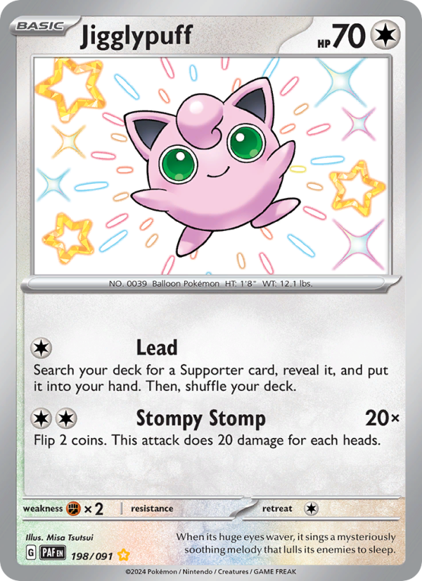 Jigglypuff Shiny rare (198/91) Paldean Fates