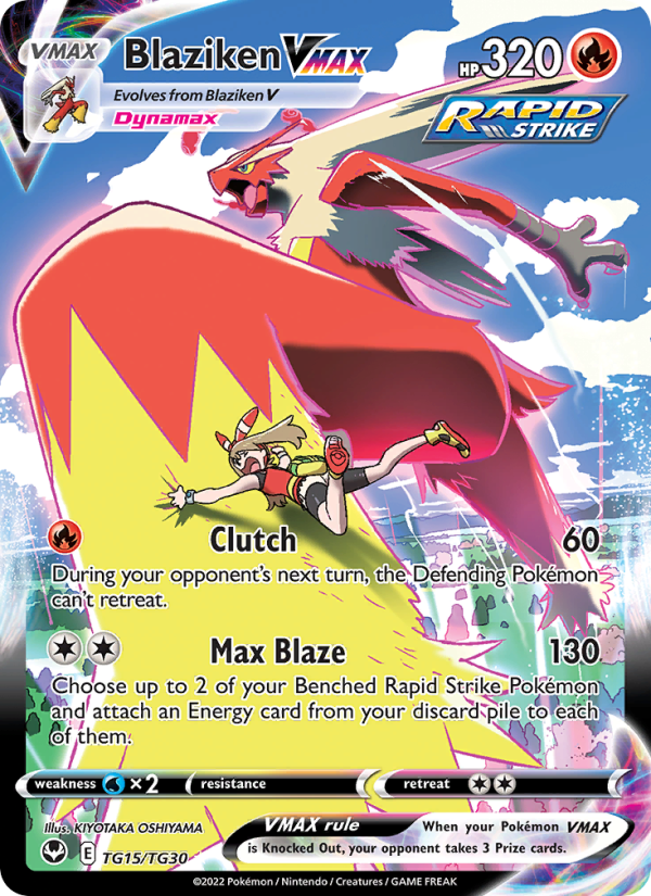 Blaziken VMAX Holo Rare VMAX (TG15/195) Silver Tempest