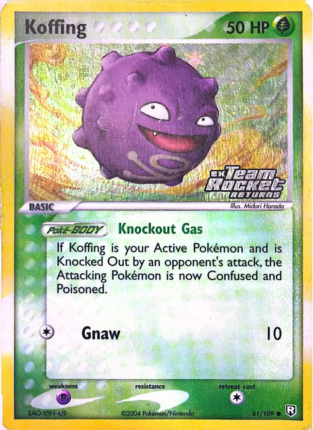 Koffing Holo Rare (61/109) Ex Team Rocket Returns Stamp - EX
