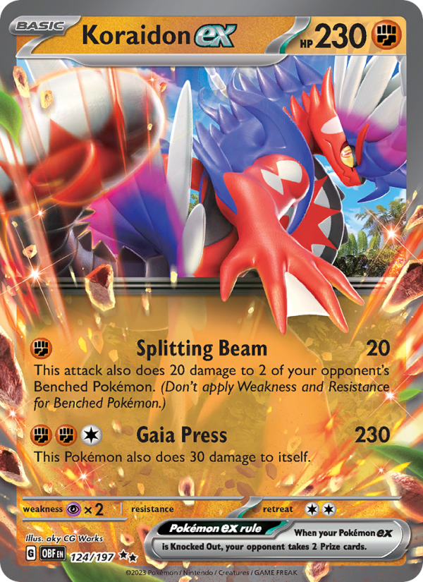 Koraidon ex Double rare (124/197) Obsidian Flames