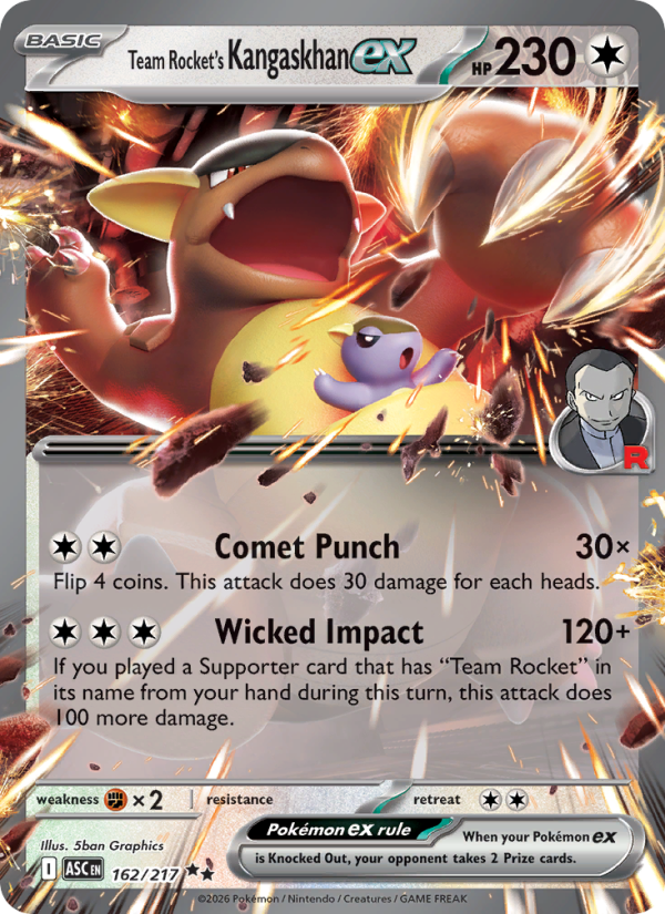 Team Rocket's Kangaskhan ex Double rare (162/217) Ascended Heroes