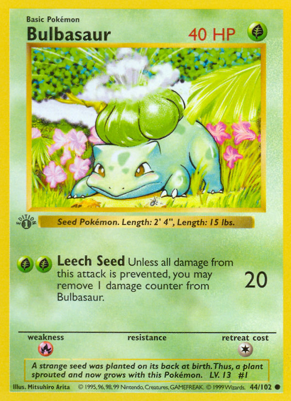 Bulbasaur Common (44/102) Base PSA 10