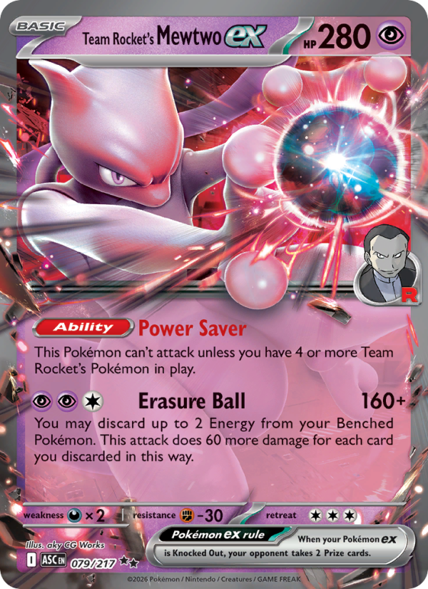 Team Rocket's Mewtwo ex Double rare (079/217) Ascended Heroes