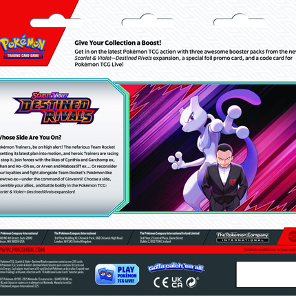 Pokemon Destined Rivals 3 Booster Blister (1 willekeurig)