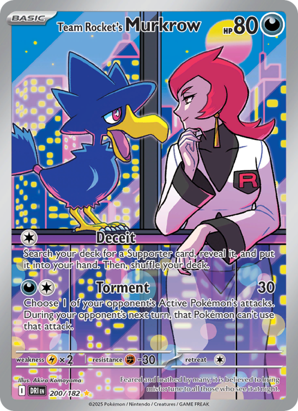 Team Rocket's Murkrow Illustration rare (200/182) Destined Rivals