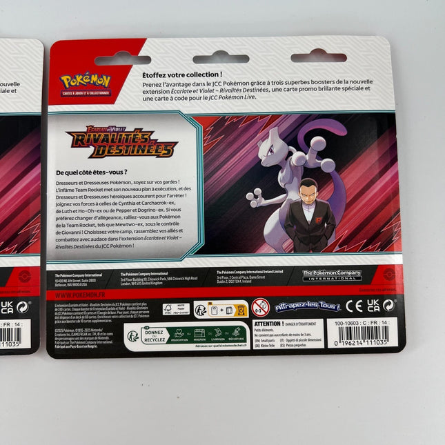 Pokemon JCC Pack Blister 3 Boosters EV10 Rivalités Destinées Kangourex/Zéblitz (1 aléatoire) [FR]