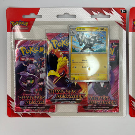 Pokemon JCC Pack Blister 3 Boosters EV10 Rivalités Destinées Kangourex/Zéblitz (1 aléatoire) [FR]