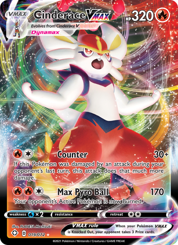 Cinderace VMAX Holo Rare VMAX (19/72) Shining Fates – Bescards