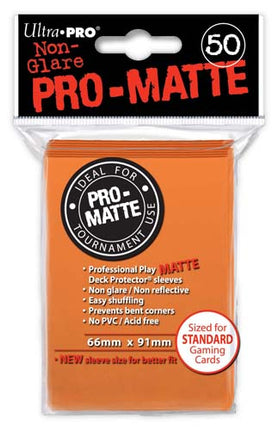 Ultra Pro 50ct Pro-Matte Orange Standard Deck Protectors