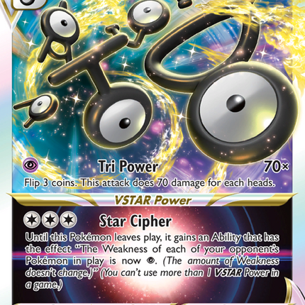 Unown VSTAR Holo Rare VSTAR (066/195) Silver Tempest