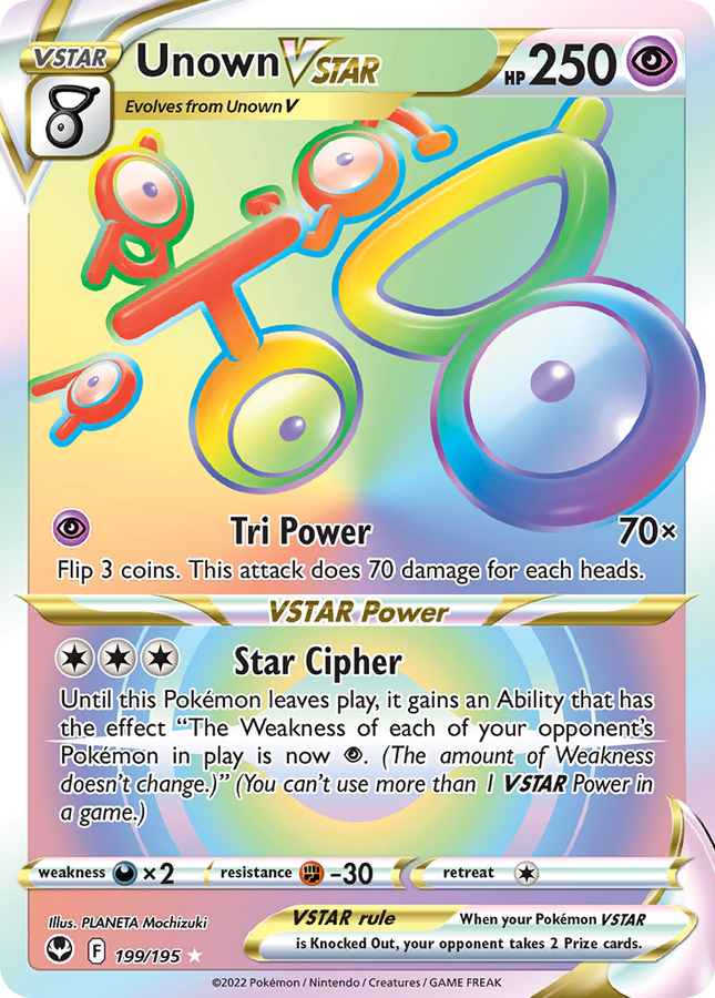 Unown VSTAR Secret Rare (199/195) Silver Tempest
