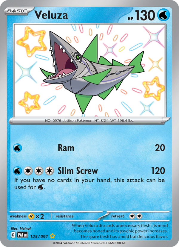 Veluza Shiny rare (125/91) Paldean Fates