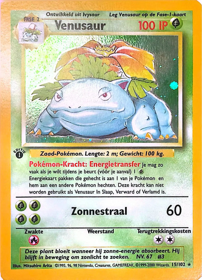 Venusaur Rare (15/102) base set – 1st edition [NL]