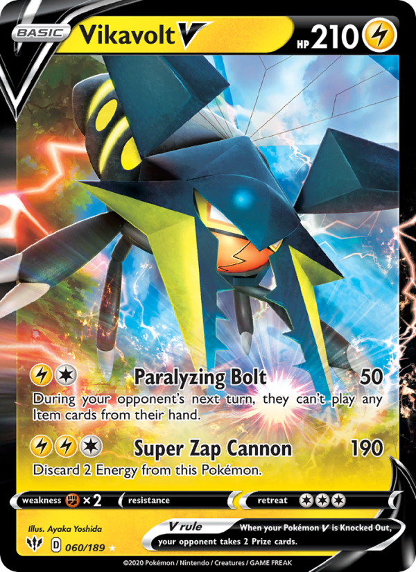 Vikavolt V Holo Rare V (60/189) Darkness Ablaze