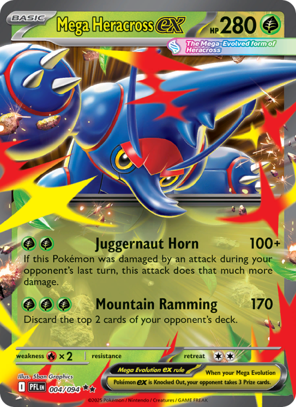 Mega Heracross ex Double rare (004/94) Phantasmal Flames
