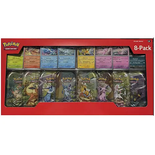 Pokemon Prismatic Evolutions Costco 8-Pack Mini Tin Box 