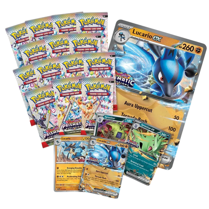Pokemon Prismatic Evolutions Lucario ex & Tyranitar ex Premium Collection
