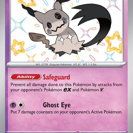 Mimikyu Shiny rare (160/91) Paldean Fates