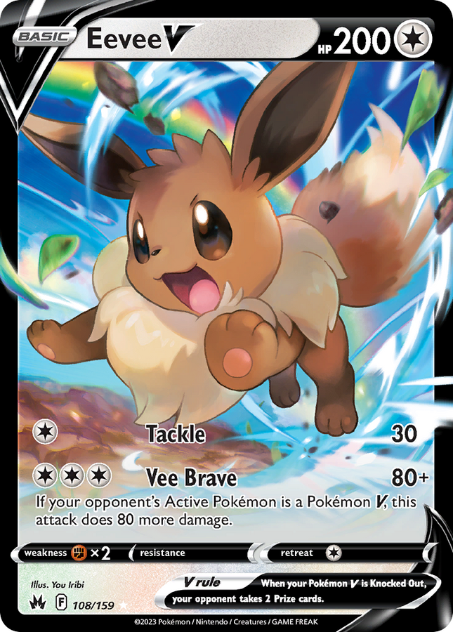Eevee V Holo Rare V (108/159) Crown Zenith