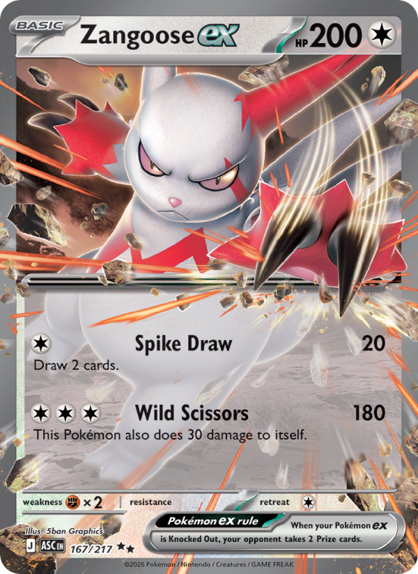 Zangoose ex Double rare (167/217) Ascended Heroes