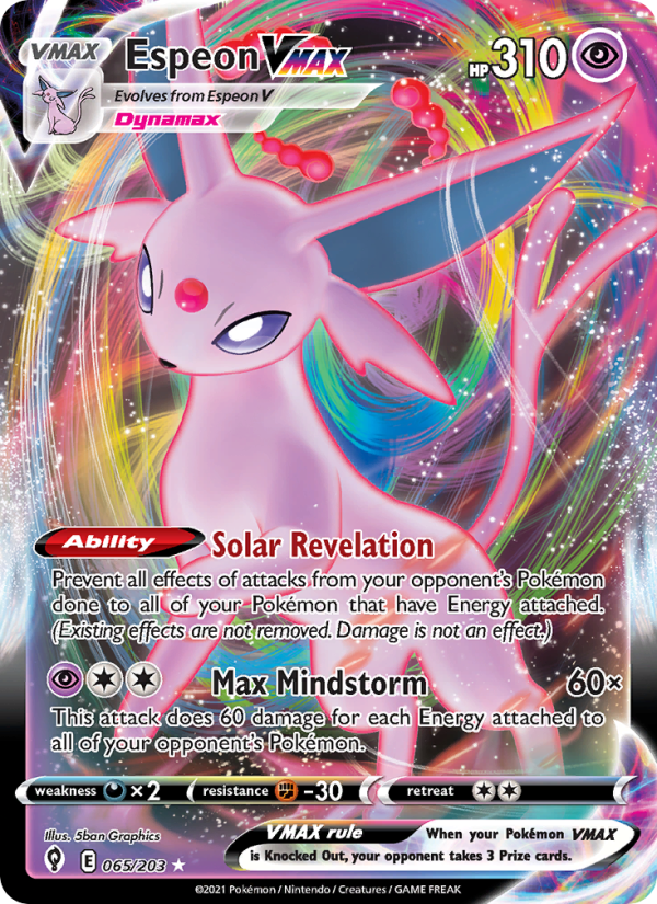 Espeon VMAX Holo Rare VMAX (65/203) swsh7