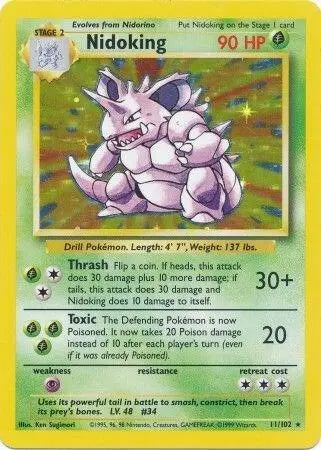 Nidoking Rare (11/102) base unlimited - GD/EX