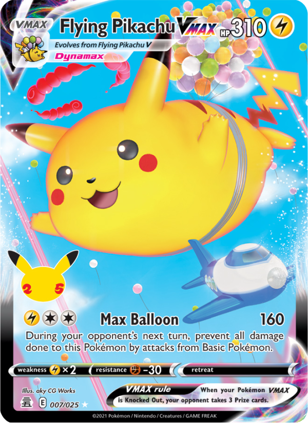 Flying Pikachu VMAX Holo Rare VMAX (7/25) Celebrations