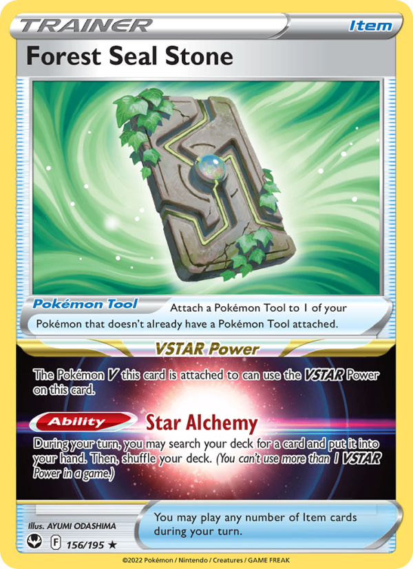 Forest Seal Stone Holo Rare (156/195) Silver Tempest
