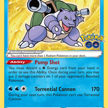 Radiant Blastoise Radiant Rare (018/78) Pokémon GO