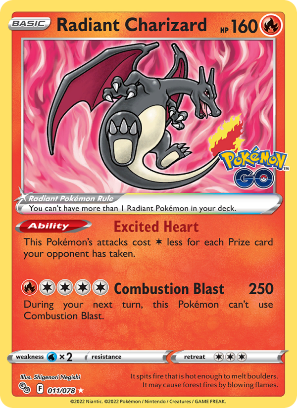 Radiant Charizard Radiant Rare (011/78) Pokémon GO